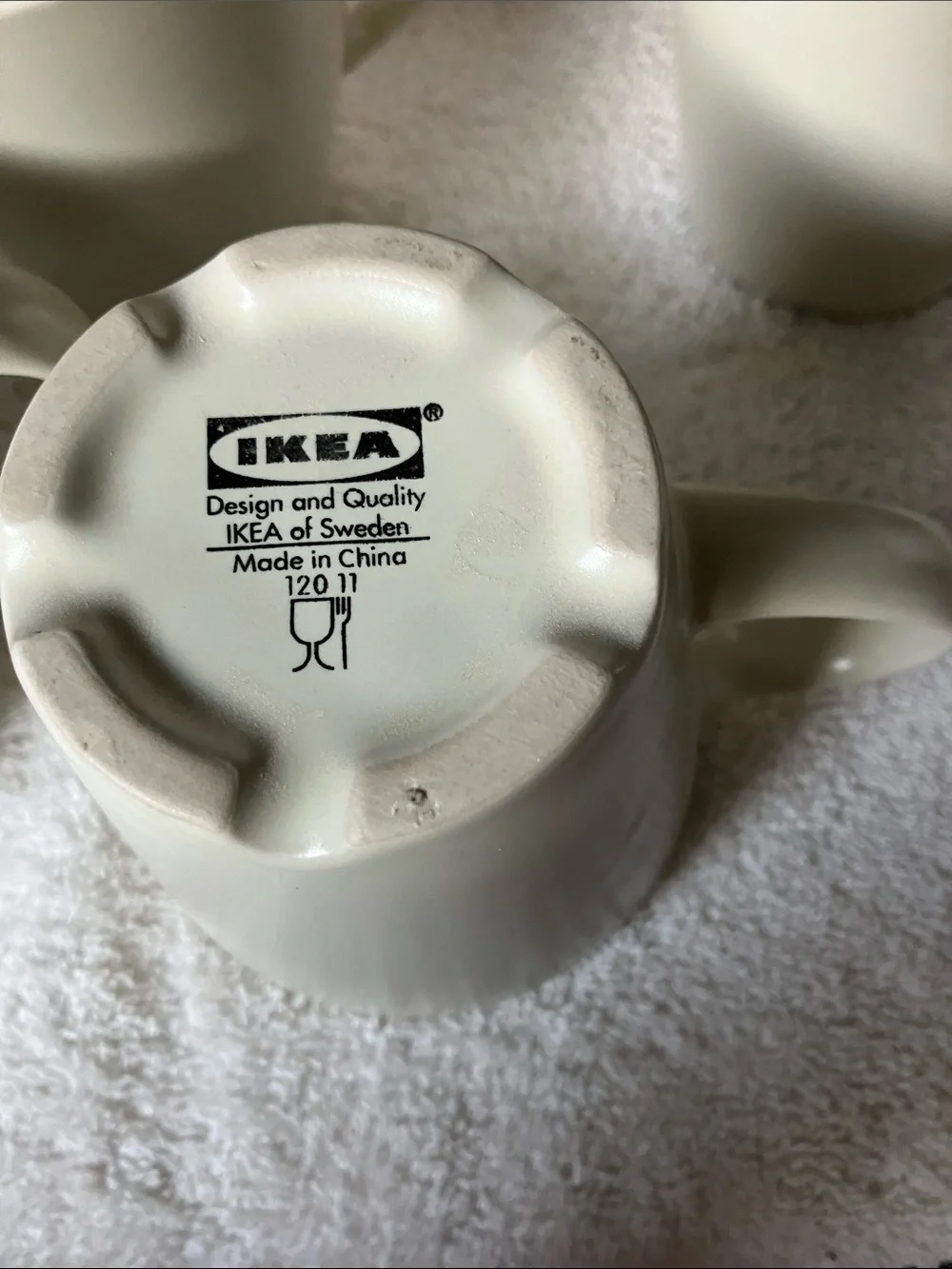 4 IKEA Light Gray Mugs # 12011.